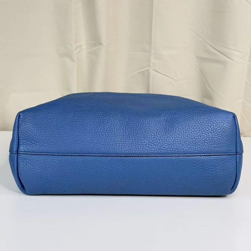 Prada Blue Leathe Convertible Shopper Tote - Picture 5 of 11